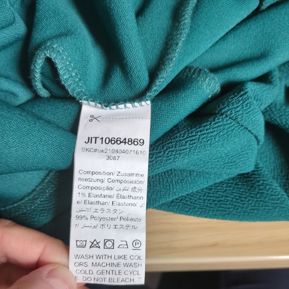Shein Marley Square Neck Balloon Sleeve Mini Dress in Emerald Green Sz M - Picture 6 of 6